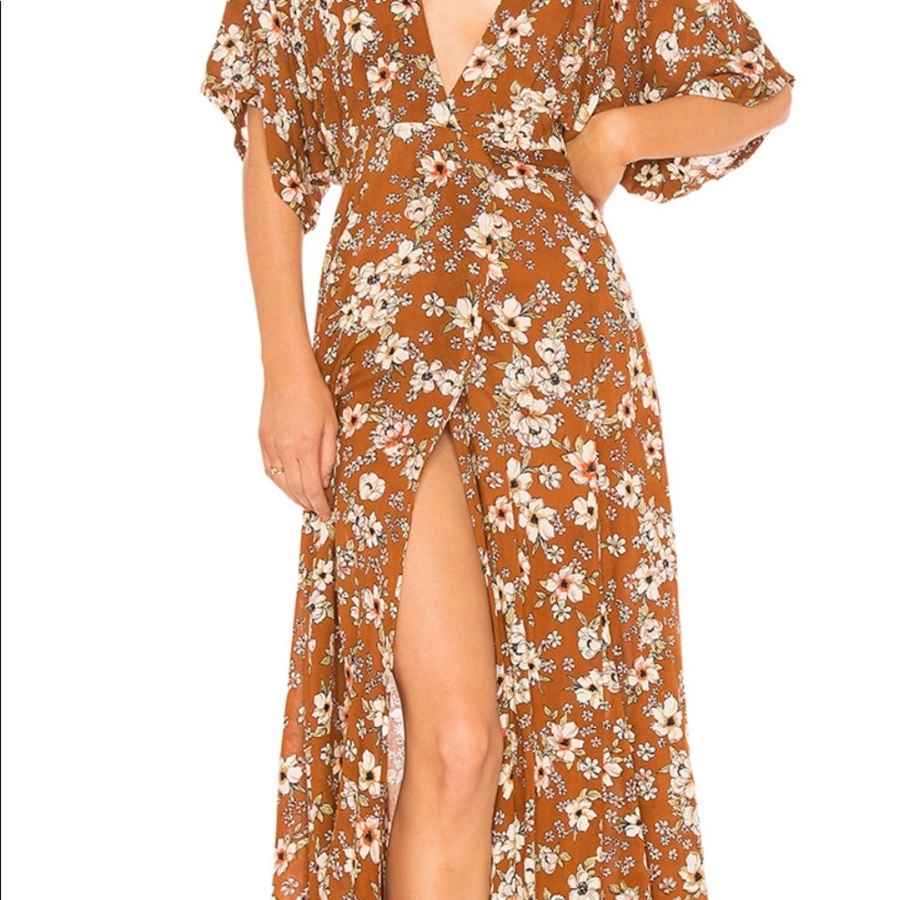 Faithful the Brand Dress - brown floral print